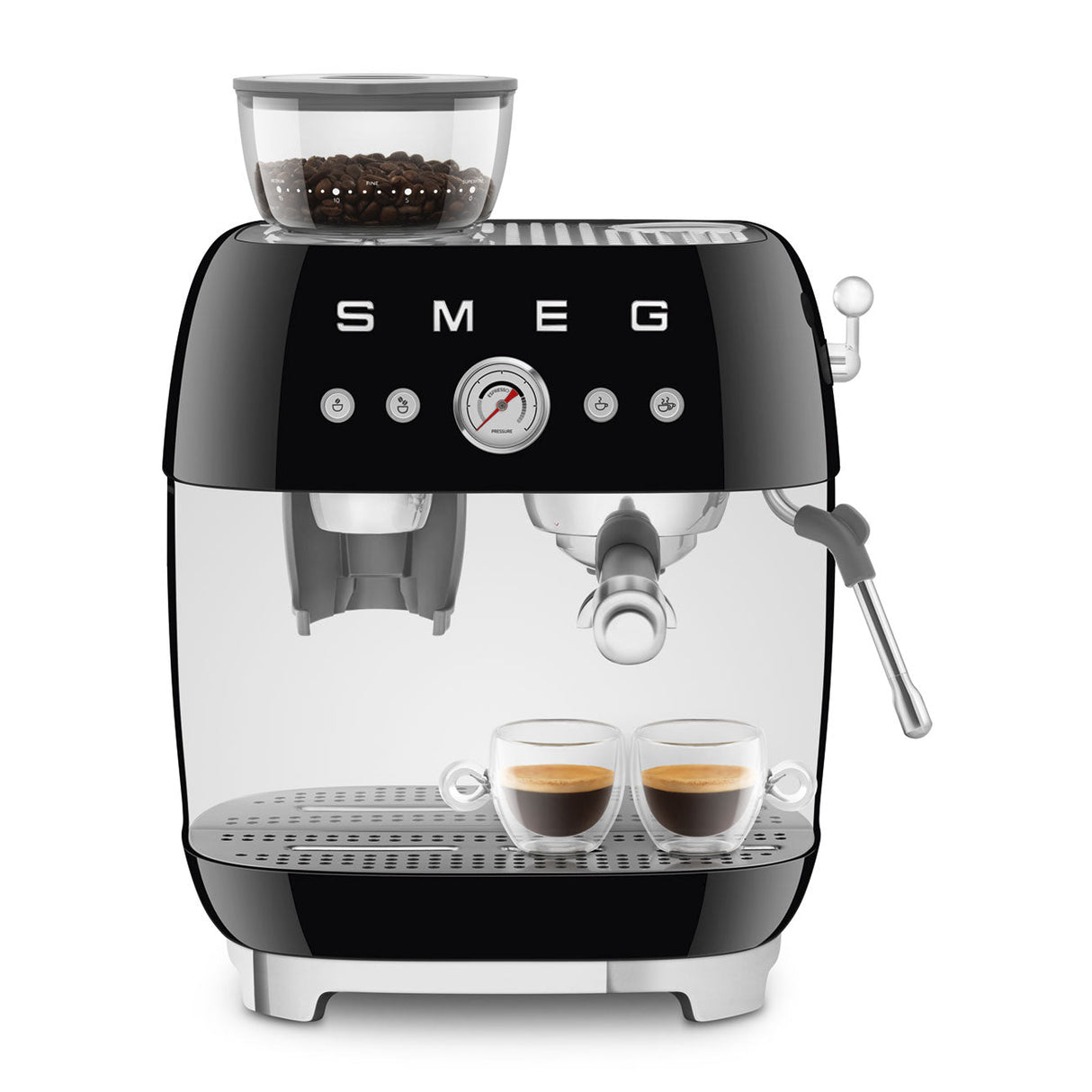Smeg Retro-Style Semi Automatic Espresso Machine with Grinder EGF03BLUS (Black) Espresso Machine Smeg