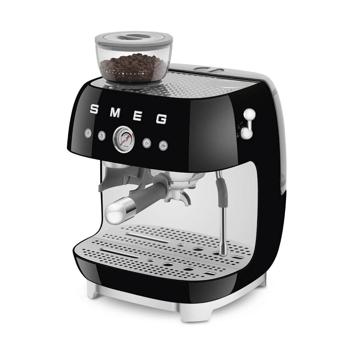 Smeg Retro-Style Semi Automatic Espresso Machine with Grinder EGF03BLUS (Black) Espresso Machine Smeg