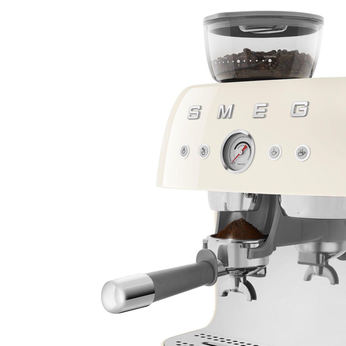 Smeg Retro-Style Semi Automatic Espresso Machine with Grinder EGF03CRUS (Cream) Espresso Machine Smeg
