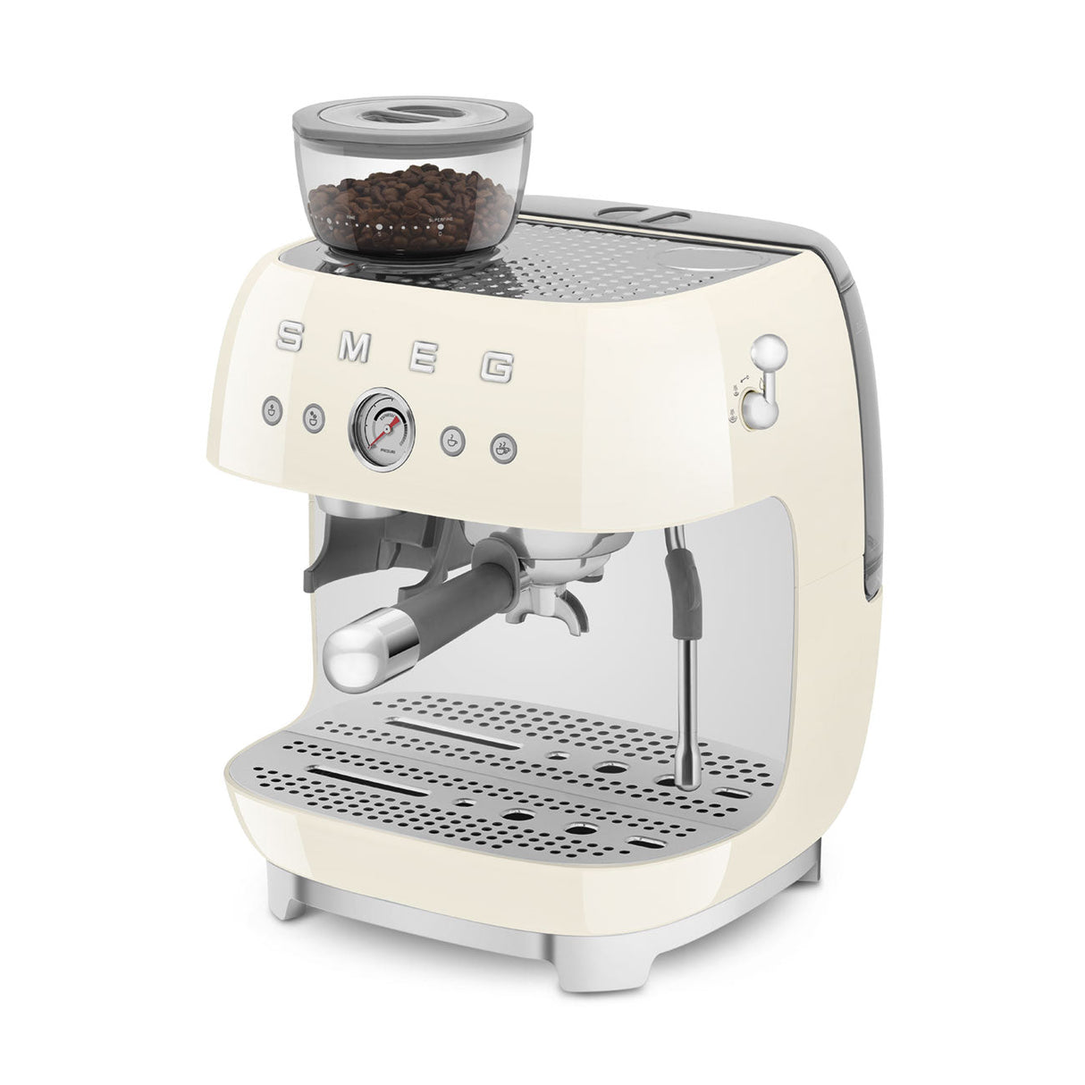 Smeg Retro-Style Semi Automatic Espresso Machine with Grinder EGF03CRUS (Cream) Espresso Machine Smeg