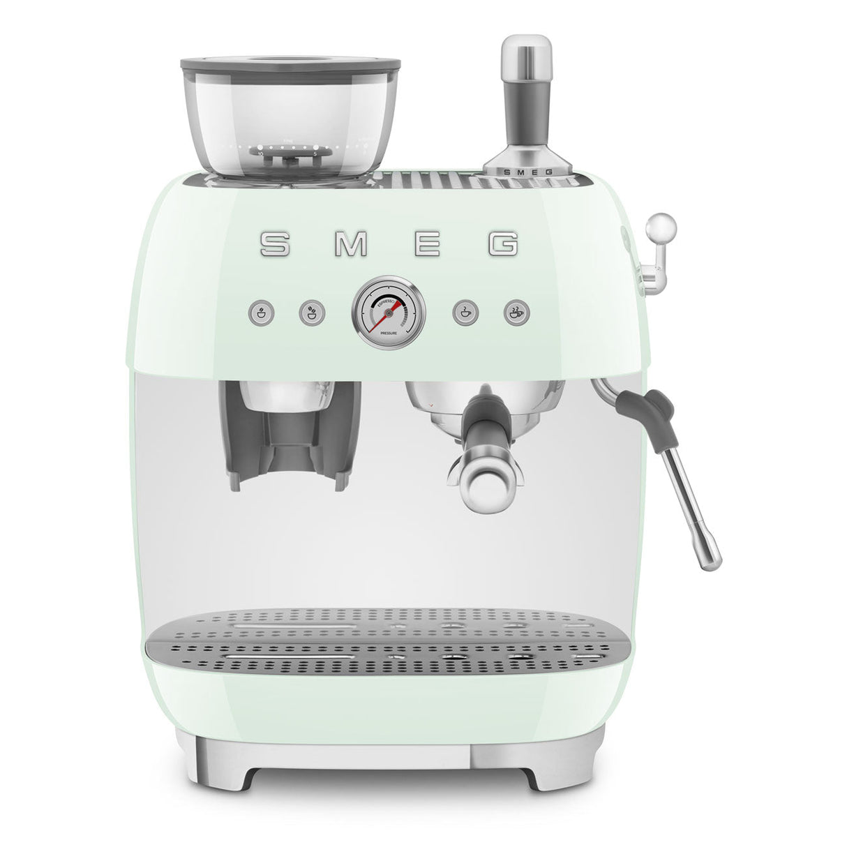 Smeg Retro-Style Semi Automatic Espresso Machine with Grinder EGF03PGUS (Pastel Green) Espresso Machine Smeg