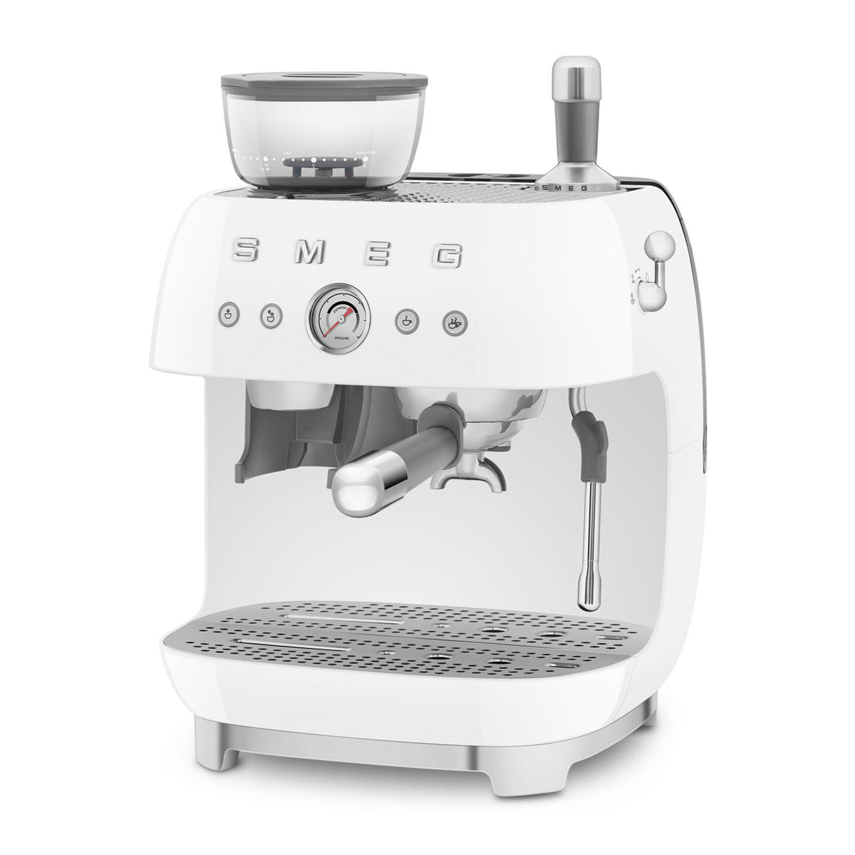 Smeg Retro-Style Semi Automatic Espresso Machine with Grinder EGF03WHUS (White) Espresso Machine Smeg