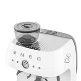 Smeg Retro-Style Semi Automatic Espresso Machine with Grinder EGF03WHUS (White) Espresso Machine Smeg