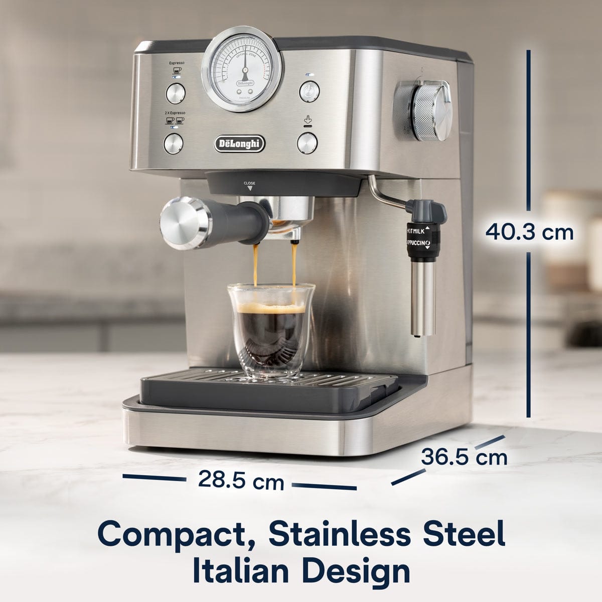 De'Longhi Linea Classic Espresso Machine EM450M (Stainless Steel) Espresso Machine DeLonghi