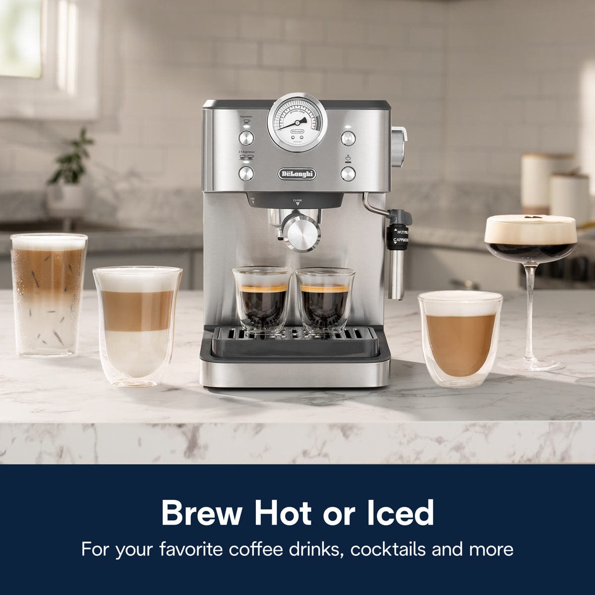 De'Longhi Linea Classic Espresso Machine EM450M (Stainless Steel) Espresso Machine DeLonghi