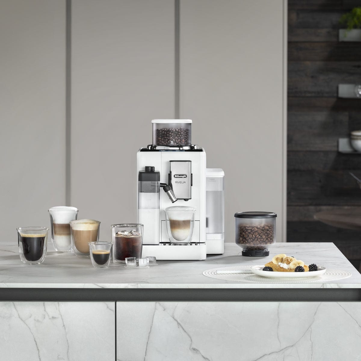 De'Longhi Rivelia Super Automatic Espresso Machine EXAM44055W (Arctic White) Super Automatic Espresso Machine DeLonghi