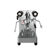 The Lelit Mara X3 Semi-Automatic Heat-Exchange Espresso Machine PL62X3 (Stainless Steel) features a pressure gauge, two black side knobs, electronic flow control, a center portafilter, and a bottom drip tray, shown front-facing on a white background.