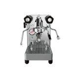 The Lelit Mara X3 Semi-Automatic Heat-Exchange Espresso Machine PL62X3 (Stainless Steel) features a pressure gauge, two black side knobs, electronic flow control, a center portafilter, and a bottom drip tray, shown front-facing on a white background.