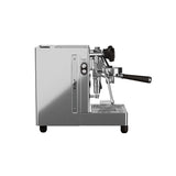 The Lelit Mara X3 Semi-Automatic Heat-Exchange Espresso Machine PL62X3 (Stainless Steel) features electronic flow control, a side-mounted lever, control buttons, portafilter, and drip tray. Shown in side view against a white background.