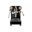 The Lelit Mara X3 Semi-Automatic Heat-Exchange Espresso Machine PL62X3 (Black) features a modern black body, wood handles and feet, pressure gauge, dual levers, electronic flow control, and a metal drip tray—shown on a white background.