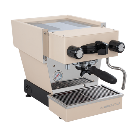 La Marzocco Linea Micra Espresso Machine Beige (Crème) - 3/4 front view with portafilter