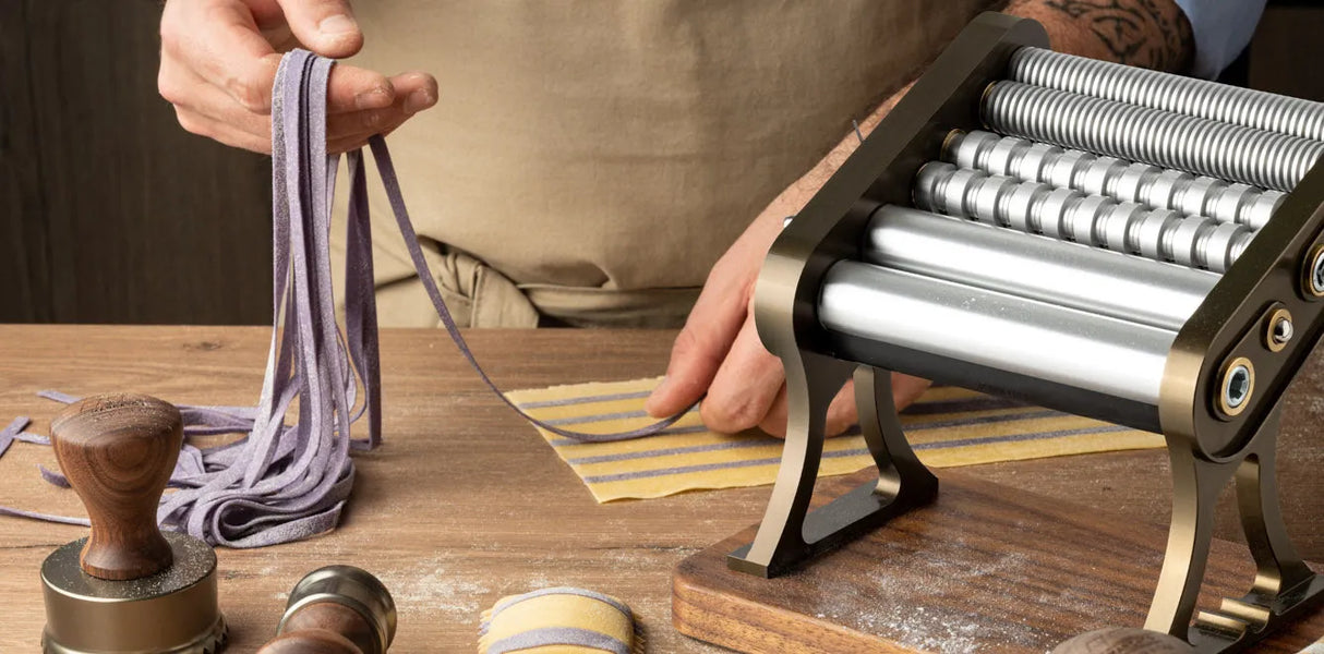 Marcato Otello Heritage 150mm Pasta Maker with Dark Wood Base Pasta Maker Marcato