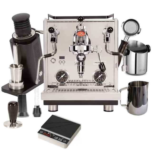 Profitec DRIVE & SD54 "Ready to Go" Espresso Bundle – Dual Boiler, Flow Control, Single Dose Grinder & Complete Barista Kit Espresso Machine (Prosumer) Profitec