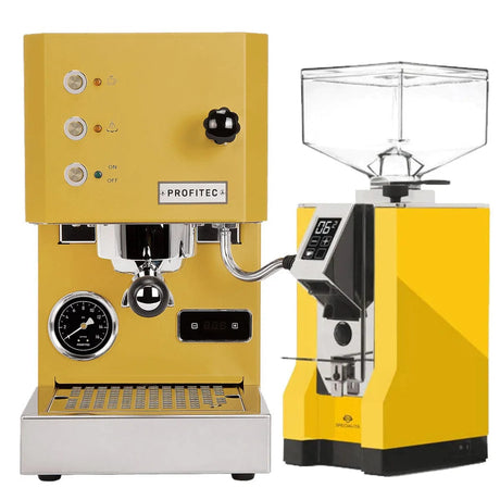 Profitec Go (Yellow) Espresso Machine & Eureka Mignon Specialita Grinder (Yellow) Bundle Espresso Machine (Prosumer) Profitec