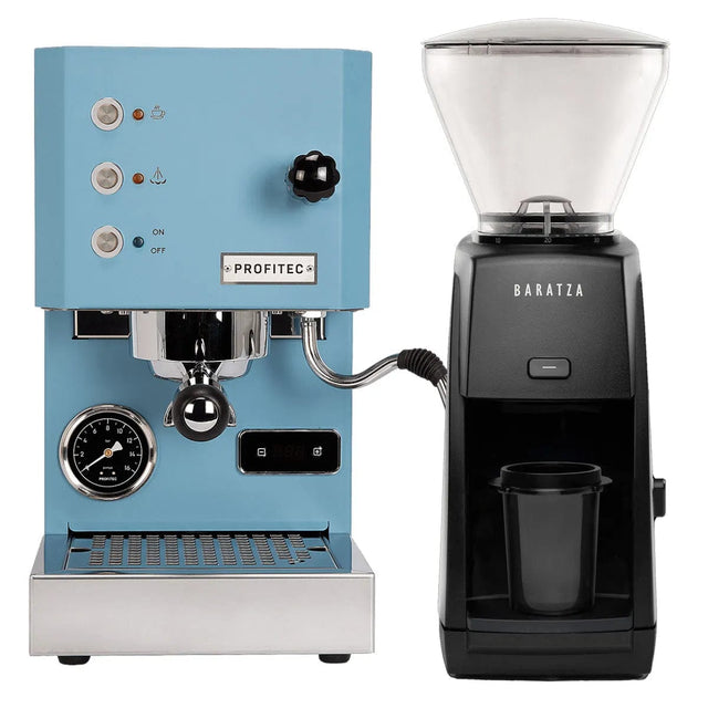 Profitec Go (Blue) Espresso Machine & Baratza Encore ESP (Black) Grinder Bundle Espresso Machine (Prosumer) Profitec