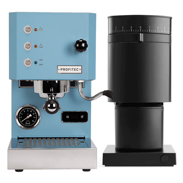 Profitec Go (Blue) Espresso Machine & Fellow Opus Grinder (Black) Bundle