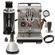 Profitec Jump Espresso Machine & DF64 Grinder with Red Speed Titanium Burr (Black), WDT tool, Brown Wood Bottomless Portafilter, Scale, Dosing Funnel 