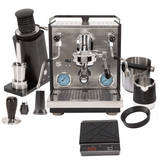 Profitec Ride Espresso Machine & Profitec Twist SD54 Grinder (Black), WDT tool, HCS Knock Box, HCS Handless Milk Pitcher, Scale, Dosing Funnel "Ready To" Bundle Espresso Machine Profitec