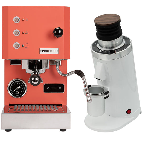 Profitec Go (Red) Espresso Machine & DF64 Gen 2 Grinder (White) Bundle - PRE-ORDER