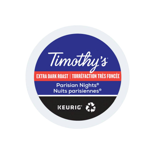 Timothy's Parisian Nights K-Cup® Recyclable Pods (Case of 96)- Best Before Oct 21, 2023