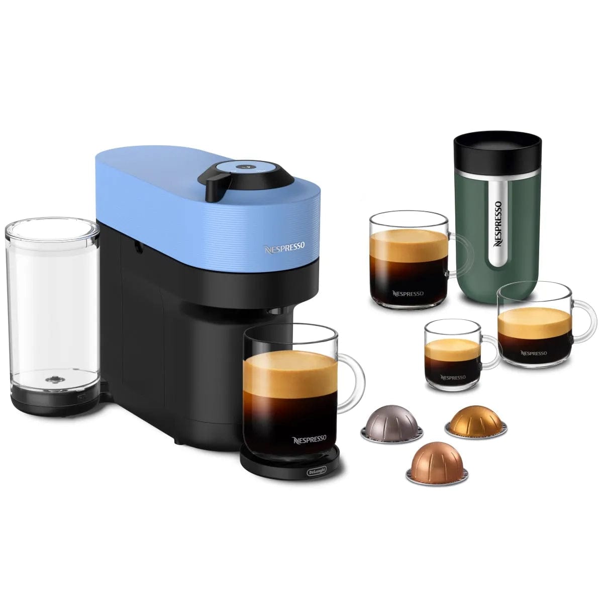 Nespresso Vertuo Pop+ Coffee and Espresso Machine with Aeroccino by De'Longhi ENV92AAE (Pacific Blue) Nespresso Machine DeLonghi