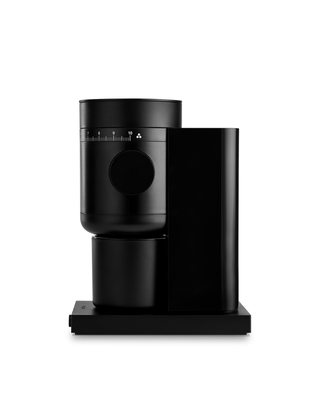 Fellow Opus 2 Conical Burr Grinder in matte black, front view