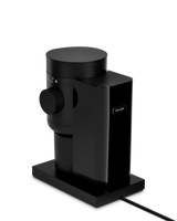 Fellow Opus 2 Conical Burr Grinder in matte black, side view