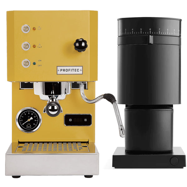 Profitec Go (Yellow) Espresso Machine & Fellow Opus Grinder (Black) Bundle