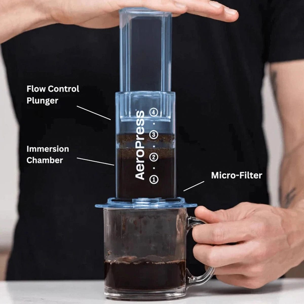 AeroPress Clear Coffee Press (Blue) Pour-Over Coffee Makers AeroPress