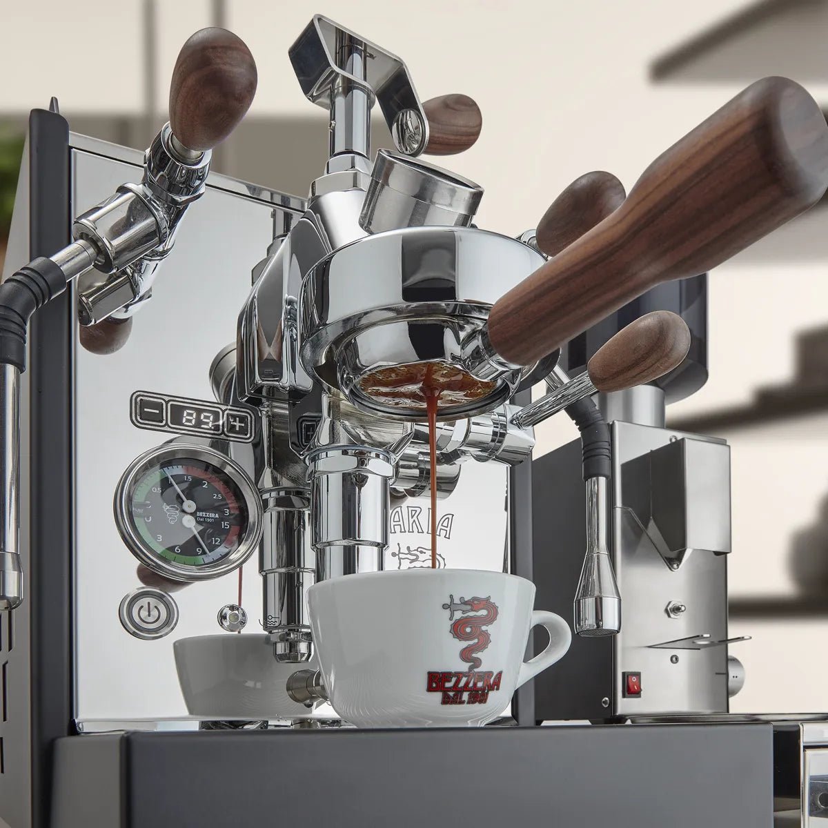 Bezzera Aria TOP Heat Exchange Espresso Machine w/ PID, Flow Control (Black w/Wood) - Open Box, Unused Espresso Machine (Prosumer) Bezzera