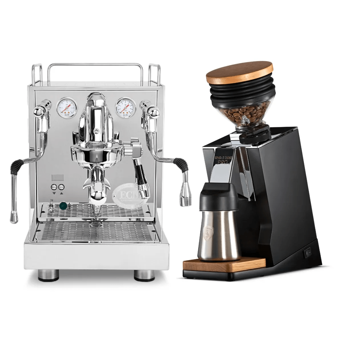 ECM Mechanika Max Espresso Machine with Eureka Oro Single Dose Pro (Matte Black) Bundle Espresso Machine (Prosumer) ECM