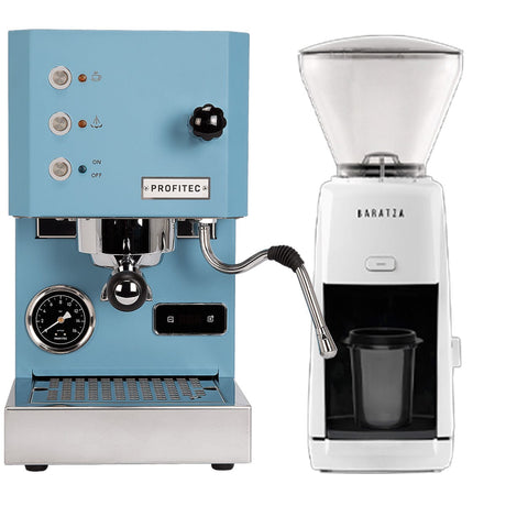 Profitec Go (Blue) Espresso Machine & Baratza Encore ESP (White) Grinder Bundle Espresso Machine (Prosumer) Profitec