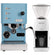 Machine à expresso Profitec Go (bleue) et moulin Baratza Encore ESP (blanc) 