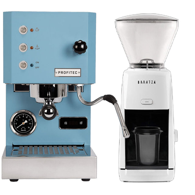 Profitec Go (Blue) Espresso Machine & Baratza Encore ESP (White) Grinder Bundle Espresso Machine (Prosumer) Profitec