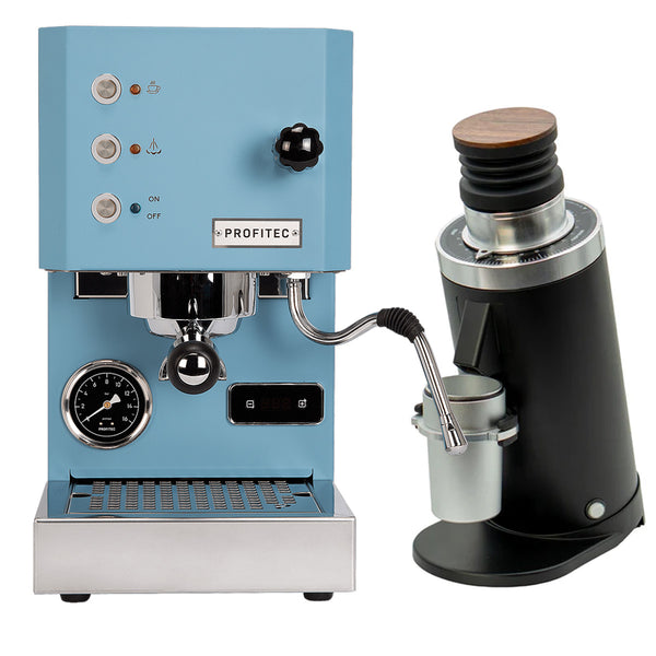 Profitec Go (Blue) Espresso Machine & DF64 Gen 2 Grinder (Black) Bundle