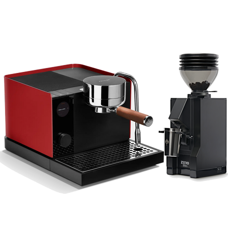 Fellow Espresso Series 1 (Cherry Red + Walnut) & Eureka Mignon Zero 55s (Black) Bundle