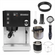 Machine à expresso Rancilio Silvia Pro X (noire) et moulin à café Eureka Mignon Zero (noir avec bec verseur noir)