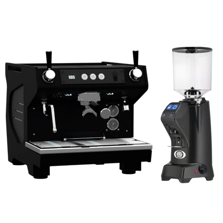 Conti ACE Black & Eureka Zenith 65 Neo (Matte Black) Grinder Bundle Espresso Machine (Commercial) Conti Tall Hopper(1400g)