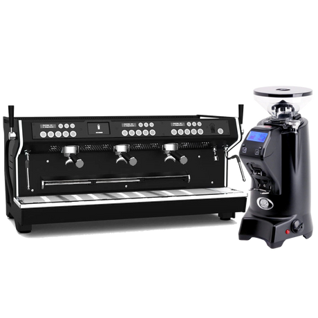 Conti MC Ultima Black & Eureka Zenith 65 Neo (Matte Black) Grinder Bundle Espresso Machine (Commercial) Conti 3 Group Regular Short Hopper(300g)