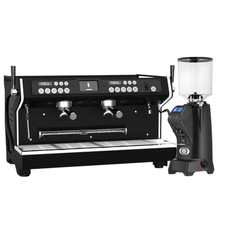 Conti MC Ultima Black & Eureka Zenith 65 Neo (Matte Black) Grinder Bundle Espresso Machine (Commercial) Conti 2 Group Regular Tall Hopper(1400g)