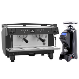 Conti NG-C 2 Group Black & Eureka Zenith 65 Neo (Matte Black) Grinder Bundle Espresso Machine (Commercial) Conti Short Hopper(300g)