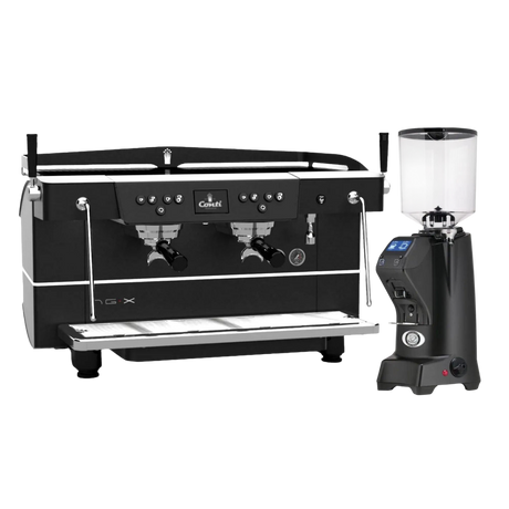 Conti NG-X 2 Group Black & Eureka Zenith 65 Neo (Matte Black) Grinder Bundle Espresso Machine (Commercial) Conti Tall Hopper(1400g)