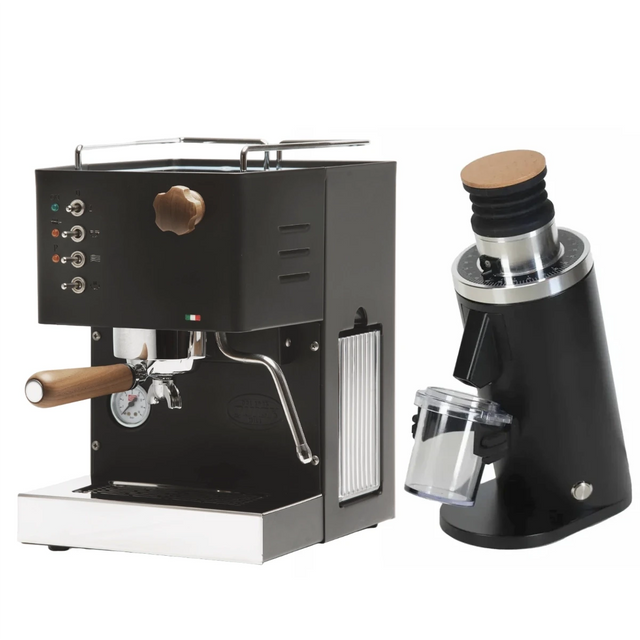 Quick Mill Pippa (Black) Espresso Machine & DF64 Gen 2 Grinder (Black) Bundle Espresso Machine Quick Mill