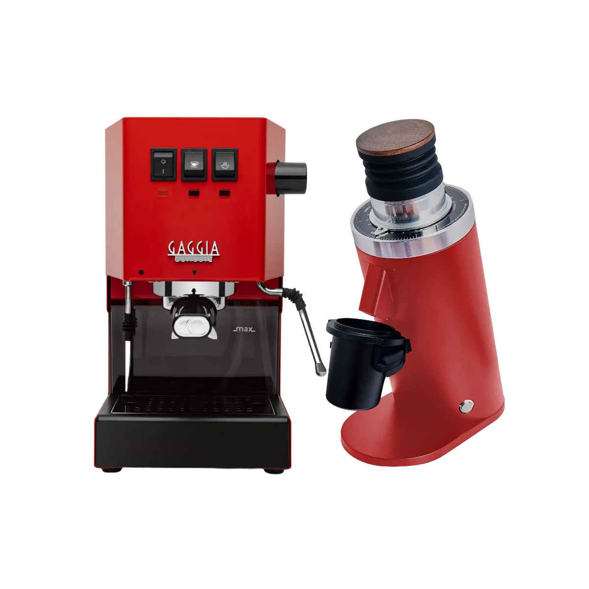 Gaggia Classic E24 Red & DF64 Gen 2 Grinder (Red) Bundle Espresso Machine Gaggia