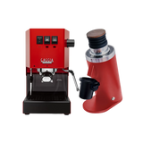 Gaggia Classic E24 Red & DF64 Gen 2 Grinder (Red) Bundle Espresso Machine Gaggia