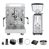 ECM Mechanika Max Heat Exchanger (HX) Espresso Machine with PID, ECM S-Automatik 64 Burr Grinder (Stainless Steel) & Barista Tools Bundle Espresso Machine (Prosumer) ECM