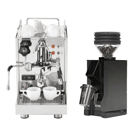 ECM Classika II Espresso Machine and Eureka Mignon Zero Grinder (Black with Black Spout) Bundle Espresso Machine (Prosumer) ECM