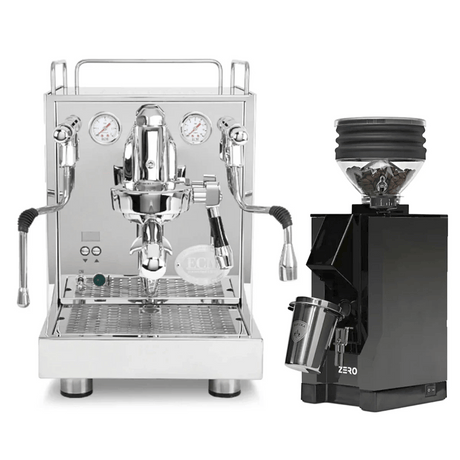 ECM Mechanika Max Espresso Machine with Eureka Zero Grinder (Black w/ Black Spout) Bundle Espresso Machine (Prosumer) ECM