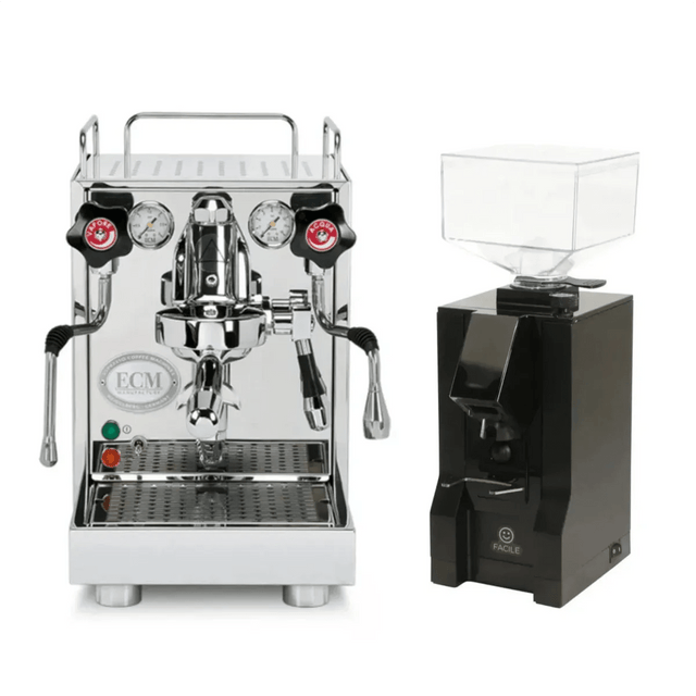 ECM Mechanika VI Slim Espresso Machine with Eureka Facile Grinder (Matte Black) Bundle Espresso Machine (Prosumer) ECM