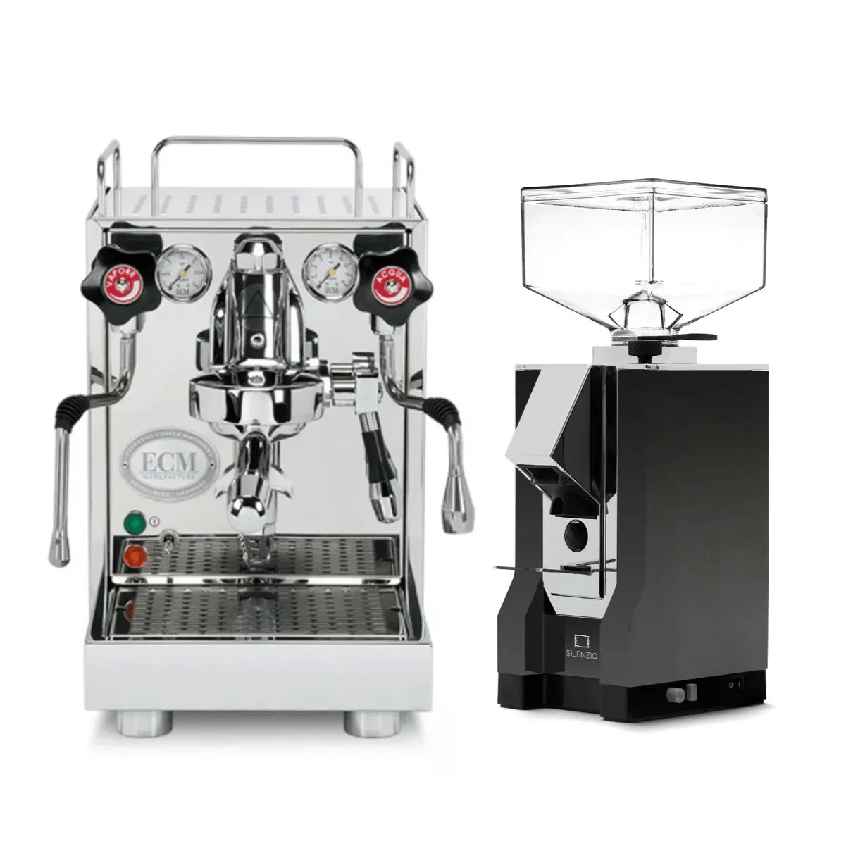 ECM Mechanika VI Slim Espresso Machine with Eureka Mignon Silenzio 55 Grinder (Black) Bundle Espresso Machine (Prosumer) ECM